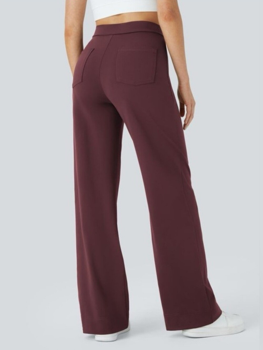 Halara High-Waist Straight Leg Pants in Burgundy NWOT - Picture 3 of 12